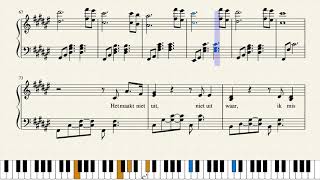 SNELLE  KLEUR  Piano Tutorial met Lyrics FREE SHEETS [upl. by Gilberta]