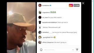 KODAK BLACK FIRST IG LIVE SINCE BEING RELEASED FROM JAIL 031624 [upl. by Ardiedak50]