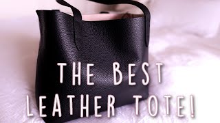 My current FAVORITE bag  CUYANA Small Structured Tote  Leather Tote Review amp Packing [upl. by Oman552]