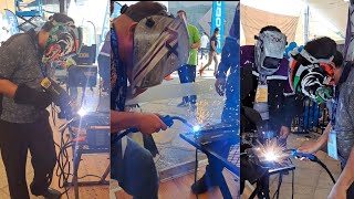 Pruebas de soldadura con electrodo y mig en la expoferretera Guadalajara 2023 [upl. by Platt137]