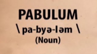 Pabulum  Word for the Day [upl. by Hnah]