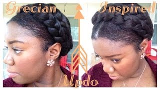 Greek Goddess Crown Braid Tutorial Protective Style [upl. by Lirbaj131]