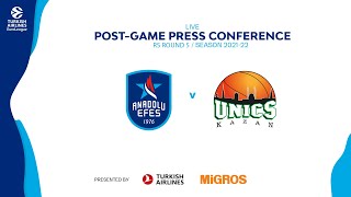 Anadolu Efes  Unics Kazan EuroLeague 20212022 RS R5 Press Conference [upl. by Odnolor539]