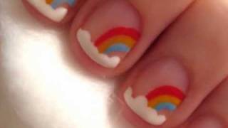 Nail Art for Short Nails Rainbow Design [upl. by Danette923]