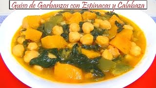 Guiso de Garbanzos con Espinacas y Calabaza  Receta de Cocina en Familia [upl. by Ardehs]