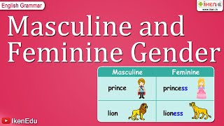 Masculine and Feminine Gender  Class 3 English Grammar  iKen [upl. by Giacopo]