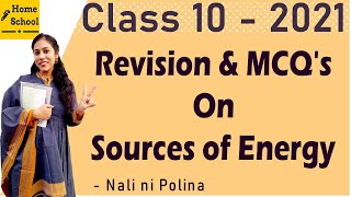 Sources of Energy Class 10 Revision amp MCQ [upl. by Yssirhc]