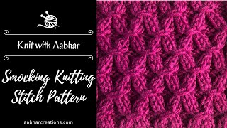 Smocking Stitch Knitting Tutorial for Beginners [upl. by Philip]