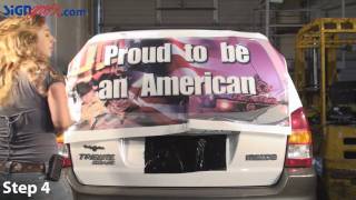 How to Install Perforated Window Graphic on a Vehicle [upl. by Ahsiad]