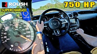 750HP ROUSH SUPERCHARGED MUSTANG is a WHINING BEAST on the AUTOBAHN [upl. by Ilrebmik]