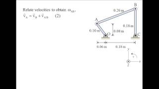 Vector Dynamics Example kinematics of rigid bodies linkage [upl. by Edmond]