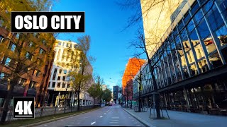 Morning Drive In Oslo City Centre  Norway  4K [upl. by Cutlip]