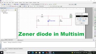 how to use zener diode in multisim  zener diode as a voltage regulator in multisim [upl. by Ahsinrev331]