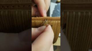 Learn to saddle stitch leather making the back stitch [upl. by Granville846]