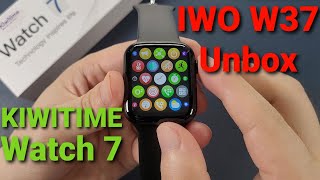 KIWITIME WATCH 7 IWO W37 Smartwatch UnboxAlways On DisplayIP68 Waterproof PK HW22 HW12 W26 IWO MAX [upl. by Jorge]