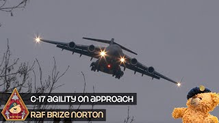 BREATHTAKING C17 GLOBEMASTER AGILITY ON APPROACH • OUR CAMERA MAN SILENCED LOL • RAF BRIZE NORTON [upl. by Dysart]