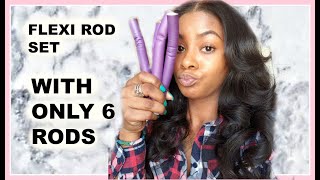 HOW TO DO A FLEXI ROD SET WITH ONLY 6 RODS  FLEXI ROD TUTORIAL TheHairScientist [upl. by Adamson528]