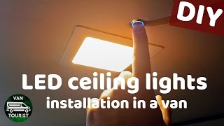 Led ceiling panel lights installation in a van conversion diy motorhomecampervan build [upl. by Alyss50]