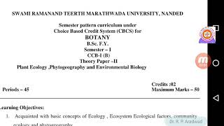 BSc First year  PaperII Plant EcologyPhytogeography amp Environmental Biology [upl. by Shepard395]