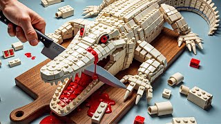 How to Make Pefect Giant WHITE CROCODILE Recipe IRL  Lego Cooking Stop Motion vs ASMR [upl. by Engenia]