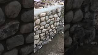 Fieldstone retaining wall [upl. by Ahsiloc103]