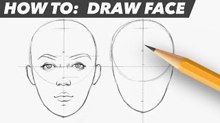 How To Draw Face  Easy Beginner Proportion Tutorial [upl. by Thad943]