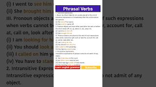 Transitive and intransitive expressions in phrasal verbs english grammar phrases [upl. by Ehtiaf451]