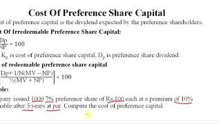 Lecture 61 How to Calculate the Cost of Preference share capital with Example [upl. by Arihsa]