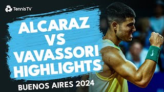 Carlos Alcaraz Continues Title Defence vs Vavassori  Buenos Aires 2024 Highlights [upl. by Ecnaled]