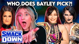 WWE SMACKDOWN REACTION Who does Bayley face at Wrestlemania 2224 [upl. by Atilem]