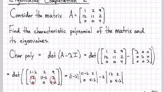 Linear Algebra Example Problems  Eigenvalue Computation 2 [upl. by Durning877]