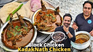 KADAKNATH Chicken Curry  Handi Kadaknath Murga Ti Tyari  Street Food [upl. by Shanan154]