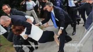 Julia Gillard Attacked in Riot Australia Day 2012 [upl. by Grazia]