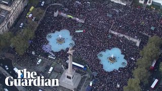 ProPalestine protest thousands rally in Londons Trafalgar Square [upl. by Ssyla]