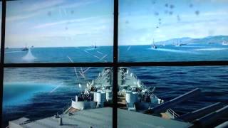 HD Video of USS Iowa During Sea Battle [upl. by Enelaj]