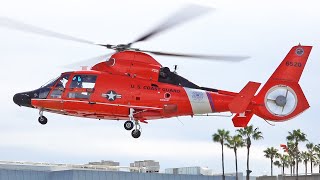 Airbus Helicopters Eurocopter MH65 Dolphin USCG landing at Hai Heli Expo  helicopter [upl. by Hyacinth]