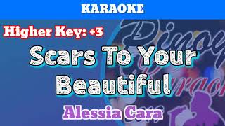 Scars To Your Beautiful HIGHER 3  Alessia Cara  Piano Karaoke Instrumental [upl. by Aloke]