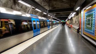 Stockholm Metro  Västra Skogen Station  Sweden  210424 [upl. by Shurlock]