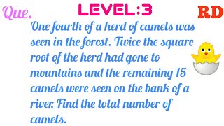 One fourth of a herd of camels was seen in the forest RD Question Class 10  Level  3 [upl. by Virgilia848]