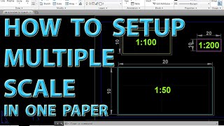 HOW TO SETUP MULTIPLE SCALE IN ONE PAPER IN AUTOCAD [upl. by Loftis]