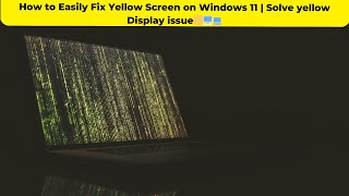 How to Easily Fix Yellow Screen on Windows 11  Solve yellow Display issue🟨🖥️💻 [upl. by Trilbee]