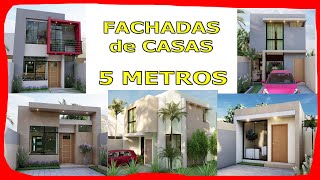 💥 FACHADAS de CASAS MODERNAS PEQUEÑAS de 5 Metros de Frente  Ideas y PLANOS [upl. by Akenaj]