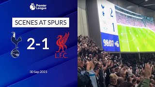 SCENES AT TOTTENHAM  Fans Sing After Spurs Win 21 Against Liverpool What it’s like when we scored [upl. by Eninnaj187]