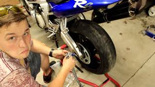 Maintenance on the R6 Changing my chain [upl. by Starla966]