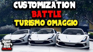 Grotti Turismo Omaggio Customization Battle  GTA Online with HarmNone and gtanpc [upl. by Westfahl817]