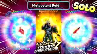 Solo Malevolent Raid  Rewards Speedaholic Cursed Mask amp Finger  All Star Tower Defense Roblox [upl. by Itaws]