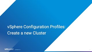 vSphere Configuration Profiles Create a New Cluster [upl. by Asecnarf]