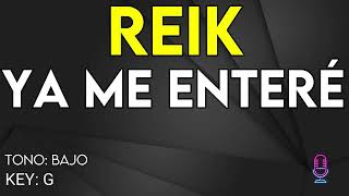 Reik  Ya Me Enteré  karaoke Instrumental  Bajo [upl. by Fortin]