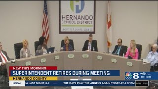 Hernando superintendent announces retirement criticizes political games in education [upl. by Sevy]