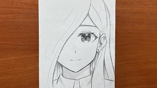 Easy drawing  How to draw cute anime girl stepbystep  anime drawing tutorial [upl. by Fitzger]